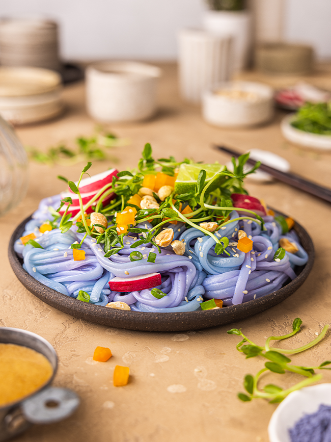 Veggie Butterfly Pea Noodle Salad
